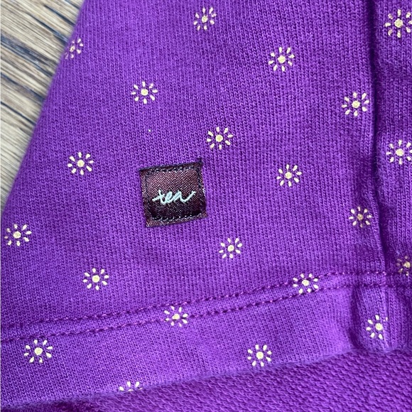 Tea Collection Girls Violet French Terry Floral Print Zippered Dress Size 5 - Picture 11 of 16